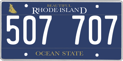 RI license plate 507707