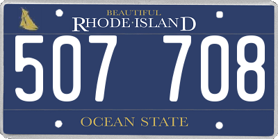 RI license plate 507708