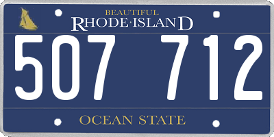 RI license plate 507712
