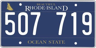 RI license plate 507719