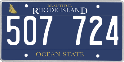 RI license plate 507724