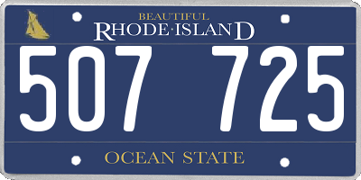 RI license plate 507725