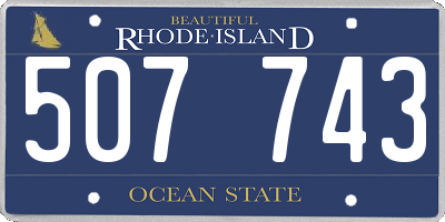 RI license plate 507743