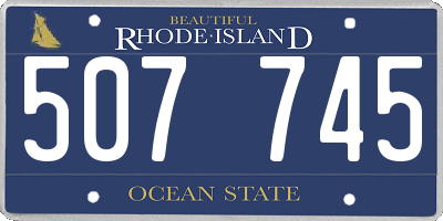 RI license plate 507745