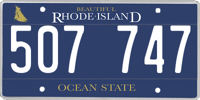 RI license plate 507747