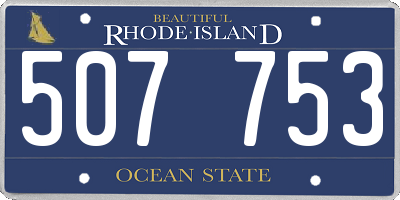 RI license plate 507753