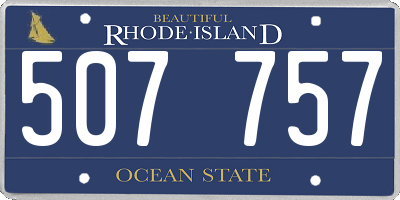 RI license plate 507757