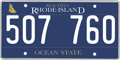 RI license plate 507760