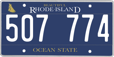 RI license plate 507774