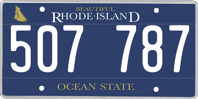RI license plate 507787