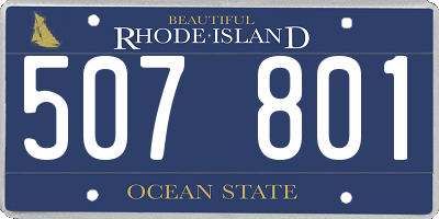 RI license plate 507801