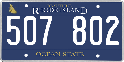 RI license plate 507802