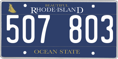 RI license plate 507803
