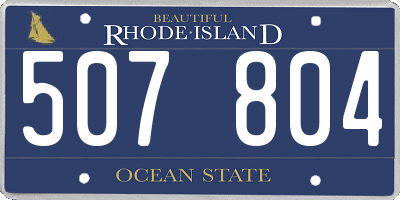 RI license plate 507804