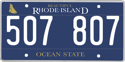 RI license plate 507807