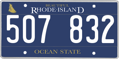 RI license plate 507832
