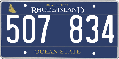 RI license plate 507834