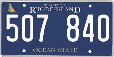 RI license plate 507840