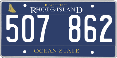 RI license plate 507862