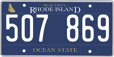 RI license plate 507869