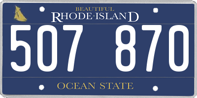 RI license plate 507870