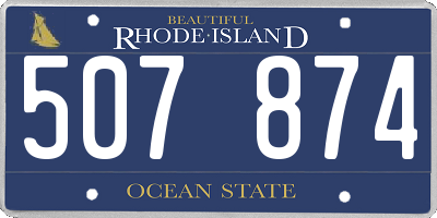 RI license plate 507874