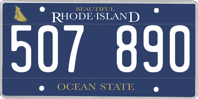 RI license plate 507890
