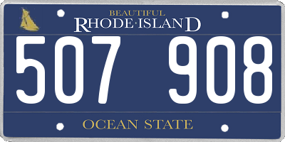 RI license plate 507908