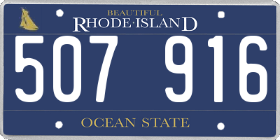 RI license plate 507916