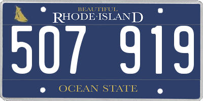 RI license plate 507919