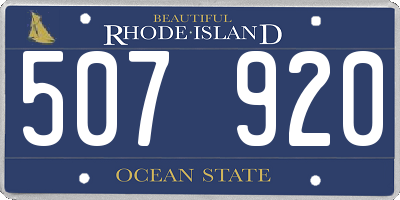 RI license plate 507920