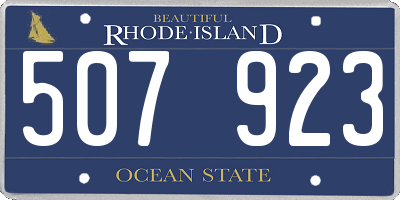 RI license plate 507923