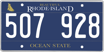 RI license plate 507928