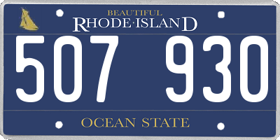 RI license plate 507930