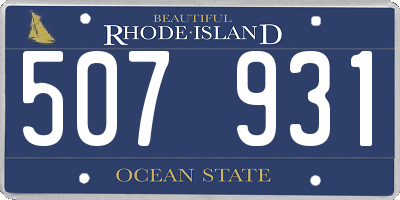 RI license plate 507931