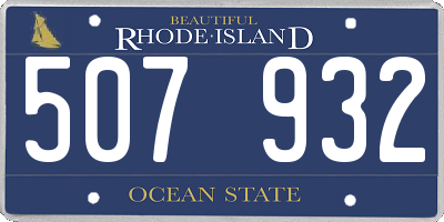 RI license plate 507932