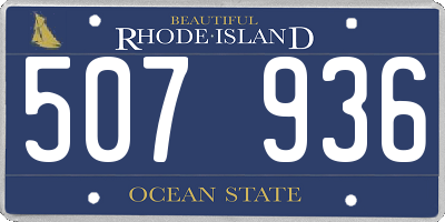 RI license plate 507936