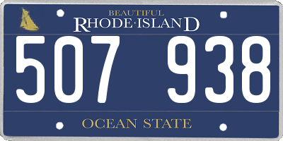 RI license plate 507938