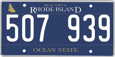 RI license plate 507939