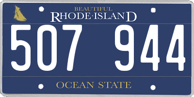 RI license plate 507944
