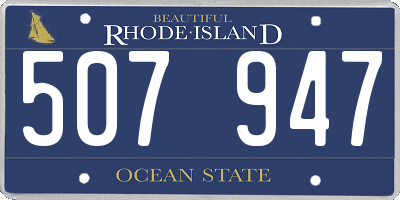 RI license plate 507947