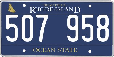 RI license plate 507958