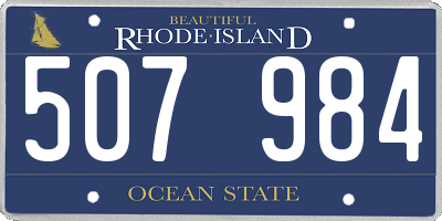 RI license plate 507984