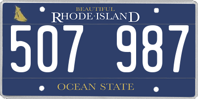 RI license plate 507987
