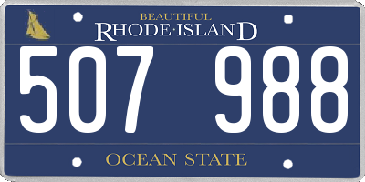 RI license plate 507988