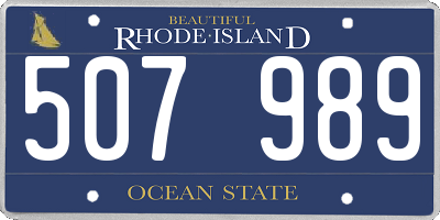 RI license plate 507989