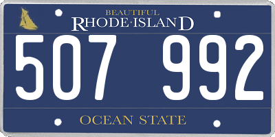 RI license plate 507992