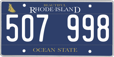 RI license plate 507998