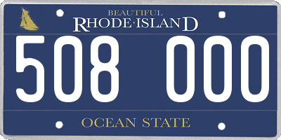 RI license plate 508000
