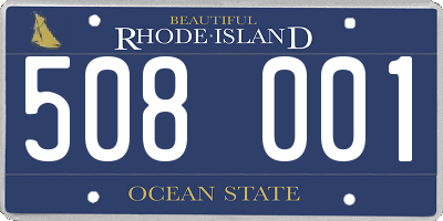 RI license plate 508001